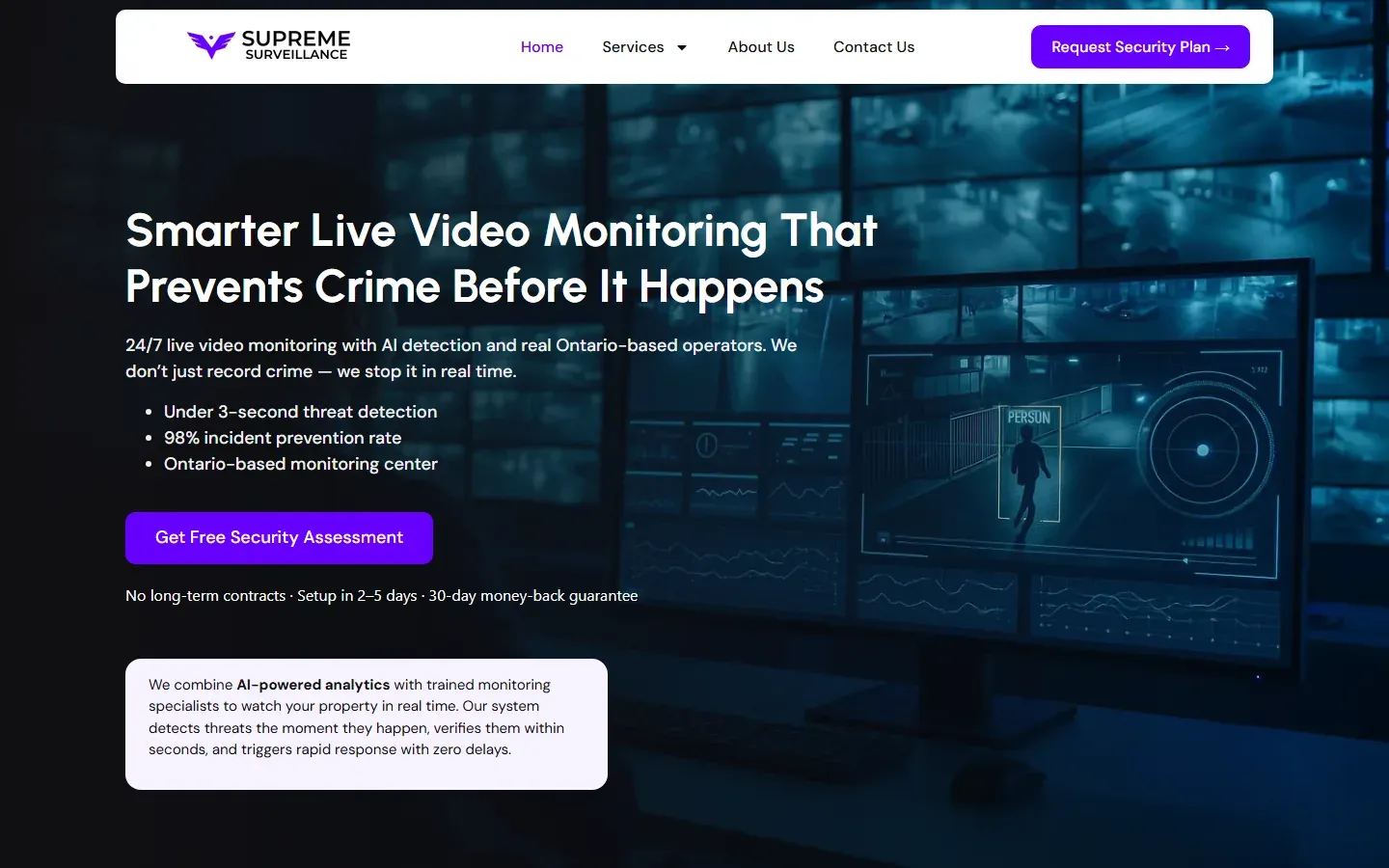 Supreme Surveillance website homepage
